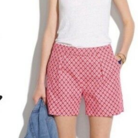 Madewell Pants - Madewell Tulip Tree Deck Shorts Red White Floral Coastal 2